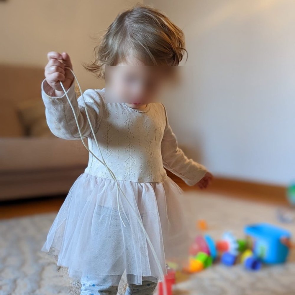 Festive Blush Baby Girl Bodysuit Dress with Attached Tutu 12-18 Months